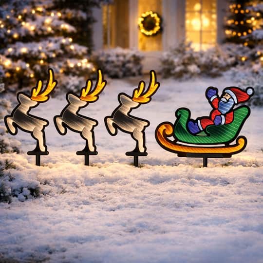 Melrose 18" Santa & Sleigh Pathway Light EkkoLight Set
